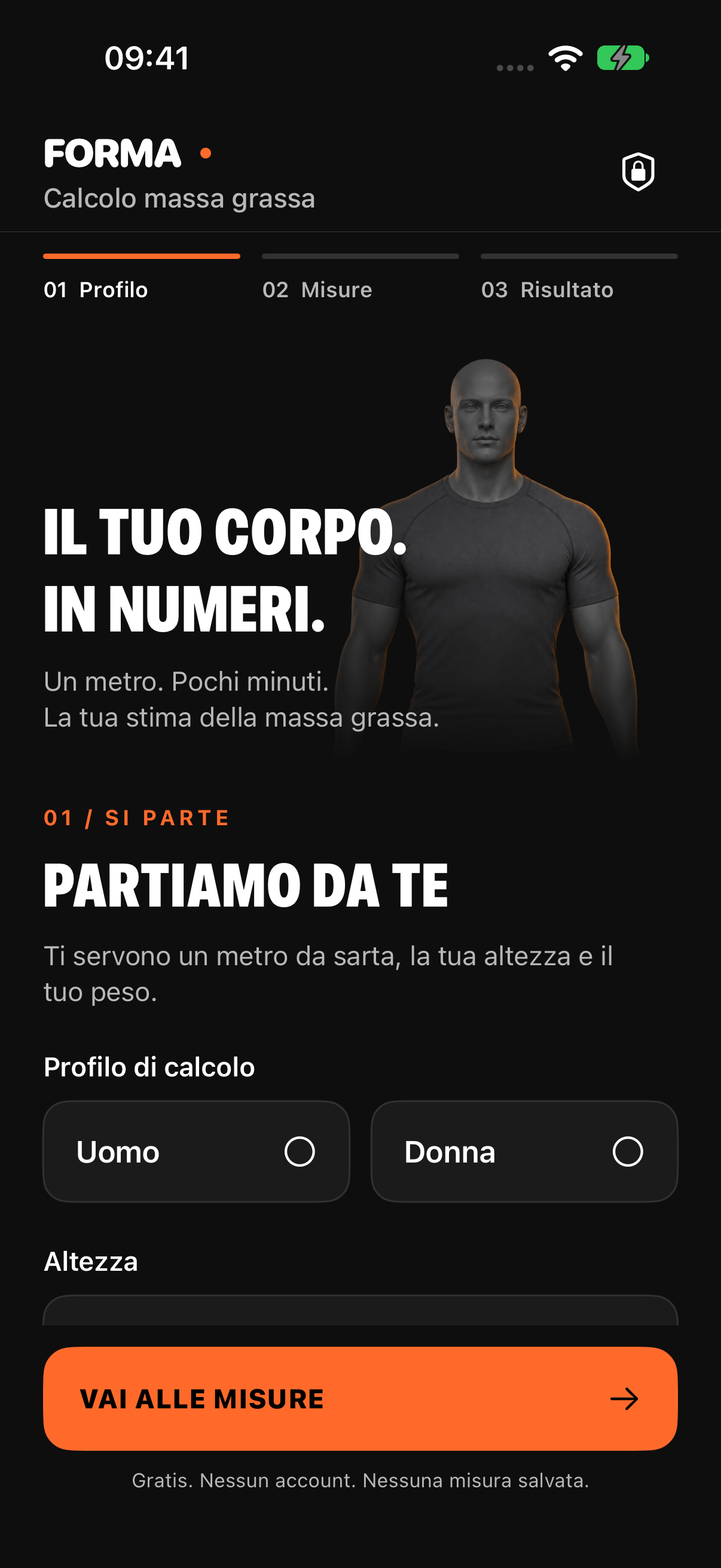 FORMA: schermata iniziale e scelta del percorso